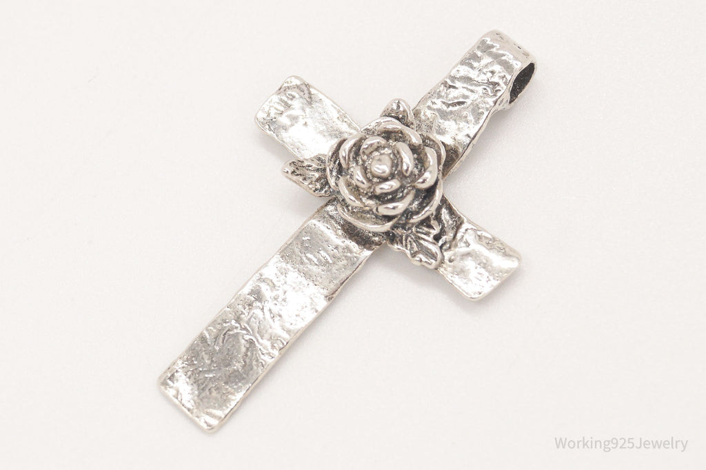 Large Vintage Israel Designer RL Ross Cross Sterling Silver Pendant | Jewelry > Necklaces > Pendants | Wiccan Center