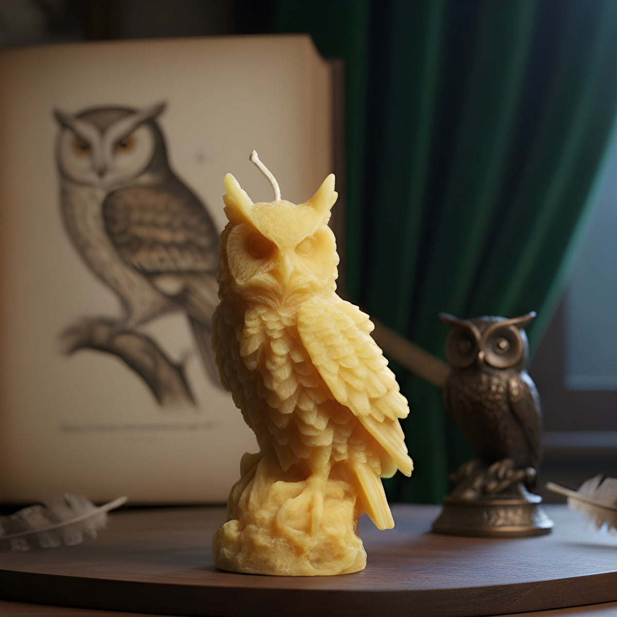 Large Owl Beeswax Candle | Candles | Wiccan Center