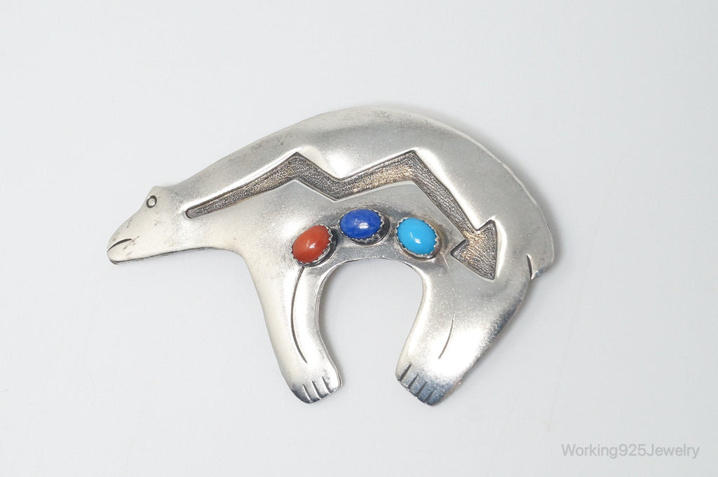 VTG Native American Edith James Bear Handmade Sterling Silver Pendant Pin | Jewelry > Necklaces > Pendants | Wiccan Center