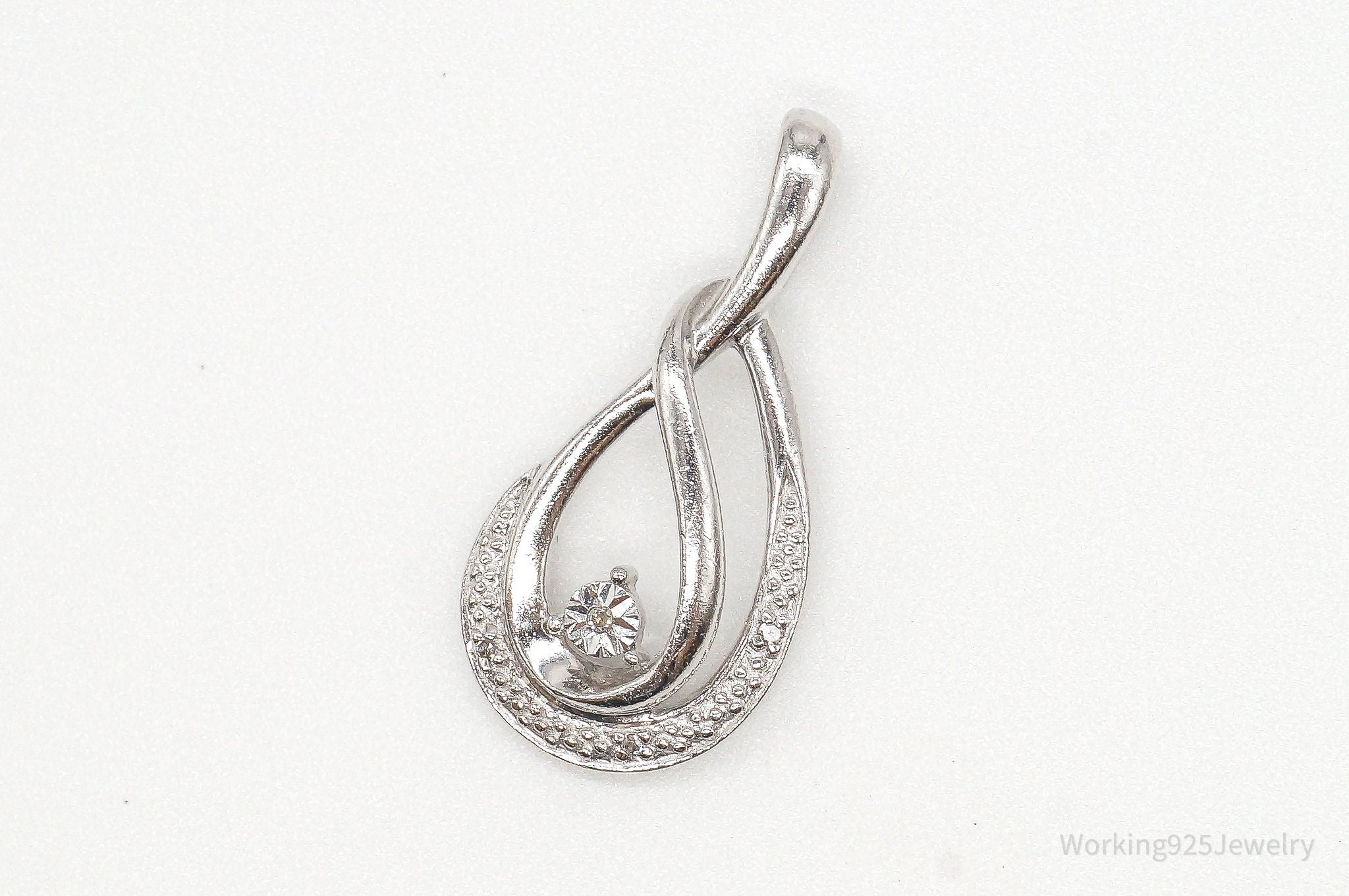 Vintage Designer 4 Diamond Sterling Silver Pendant | Jewelry > Necklaces > Pendants | Wiccan Center