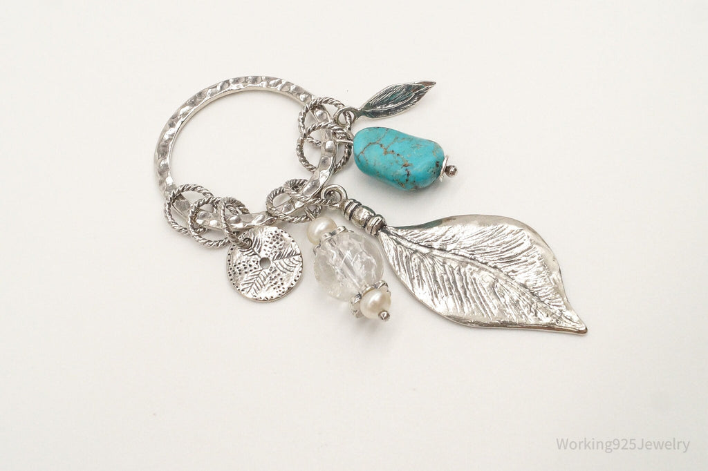 Designer Silpada Leaves Turquoise Quartz Charms Sterling Silver Pendant | Jewelry > Necklaces > Pendants | Wiccan Center