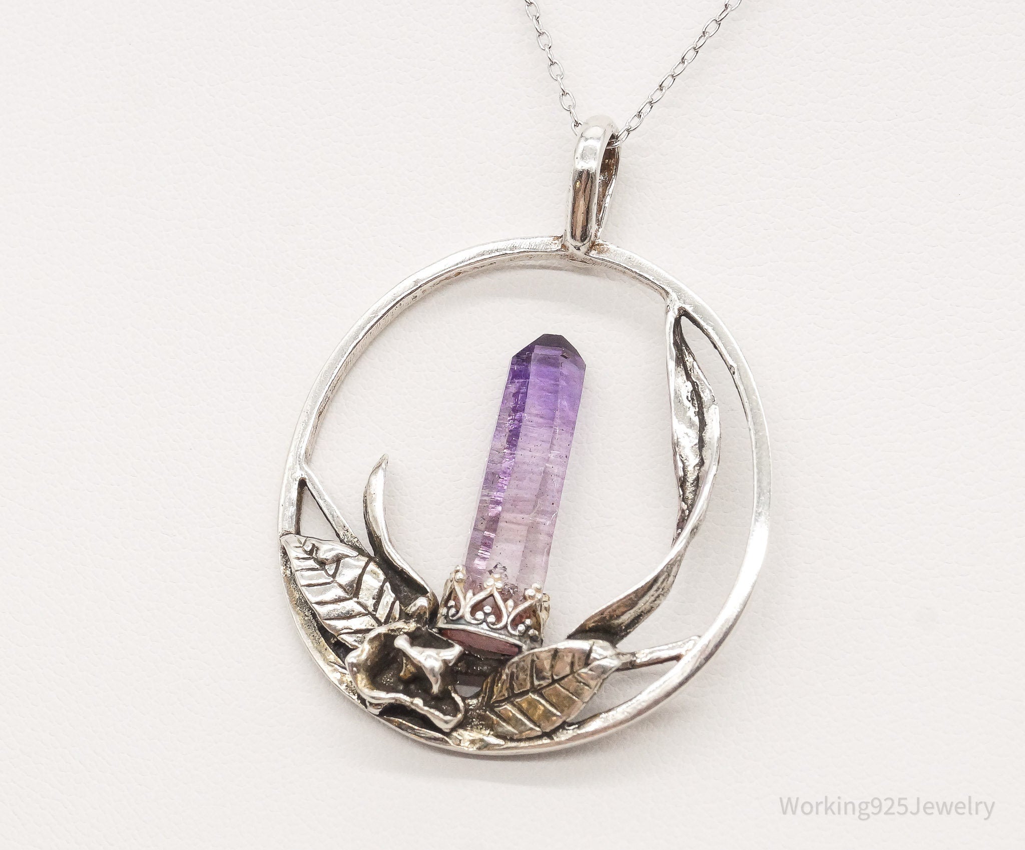 Vintage Amethyst Crystal Sterling Silver Necklace | Jewelry > Necklaces > Pendants | Wiccan Center