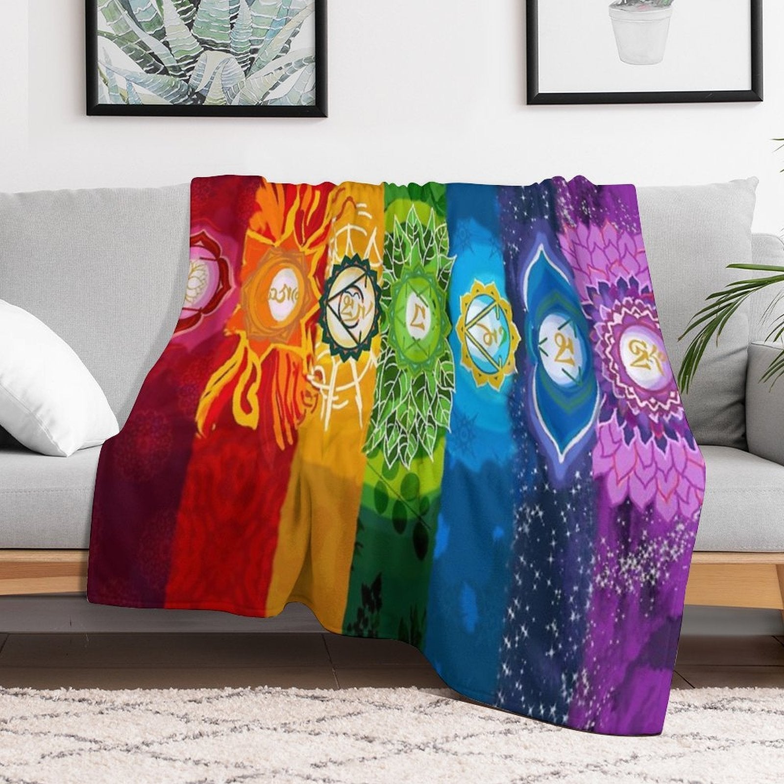 Healing Chakra Blanket Velvety-soft Throw Blanket