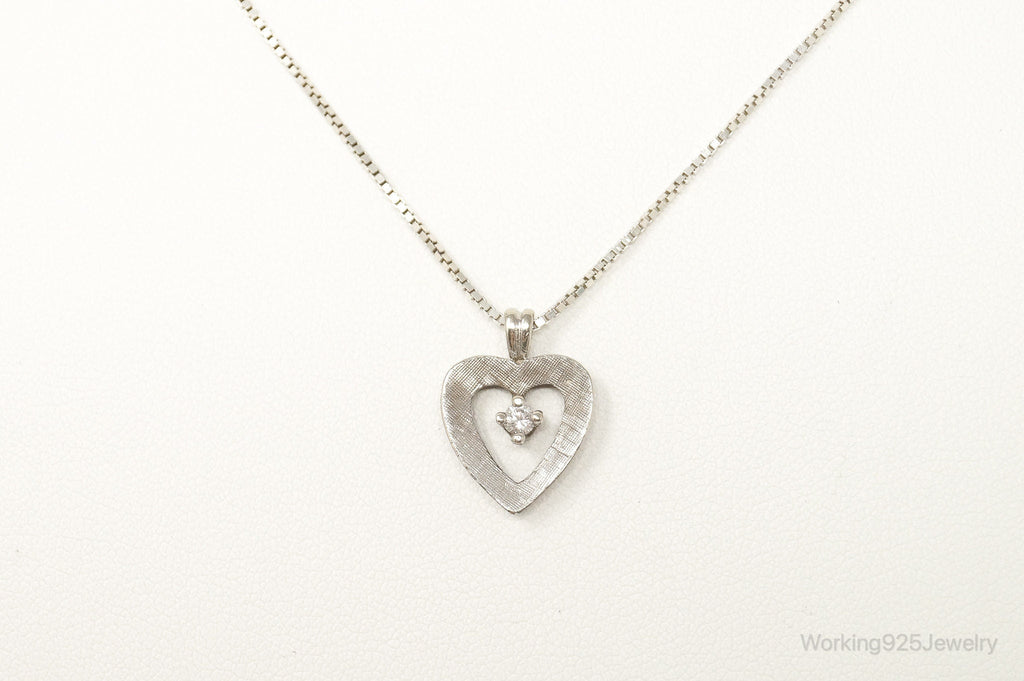 Vintage Diamond Heart Sterling Silver Necklace | Jewelry > Necklaces > Pendants | Wiccan Center