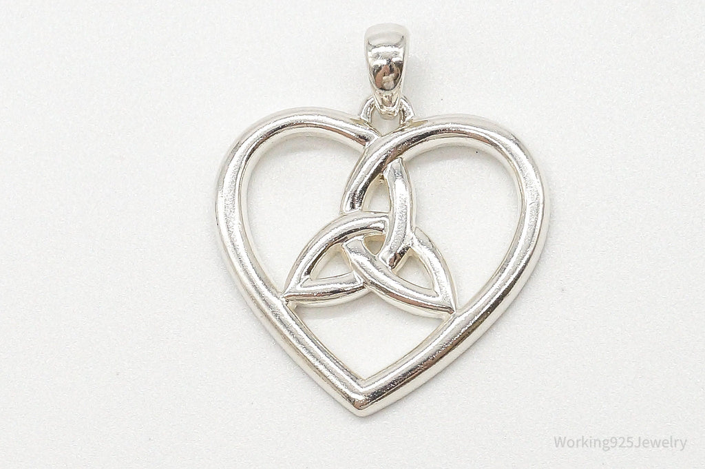 Vintage Large Ireland Celtic Heart Sterling Silver Pendant | Jewelry > Necklaces > Pendants | Wiccan Center