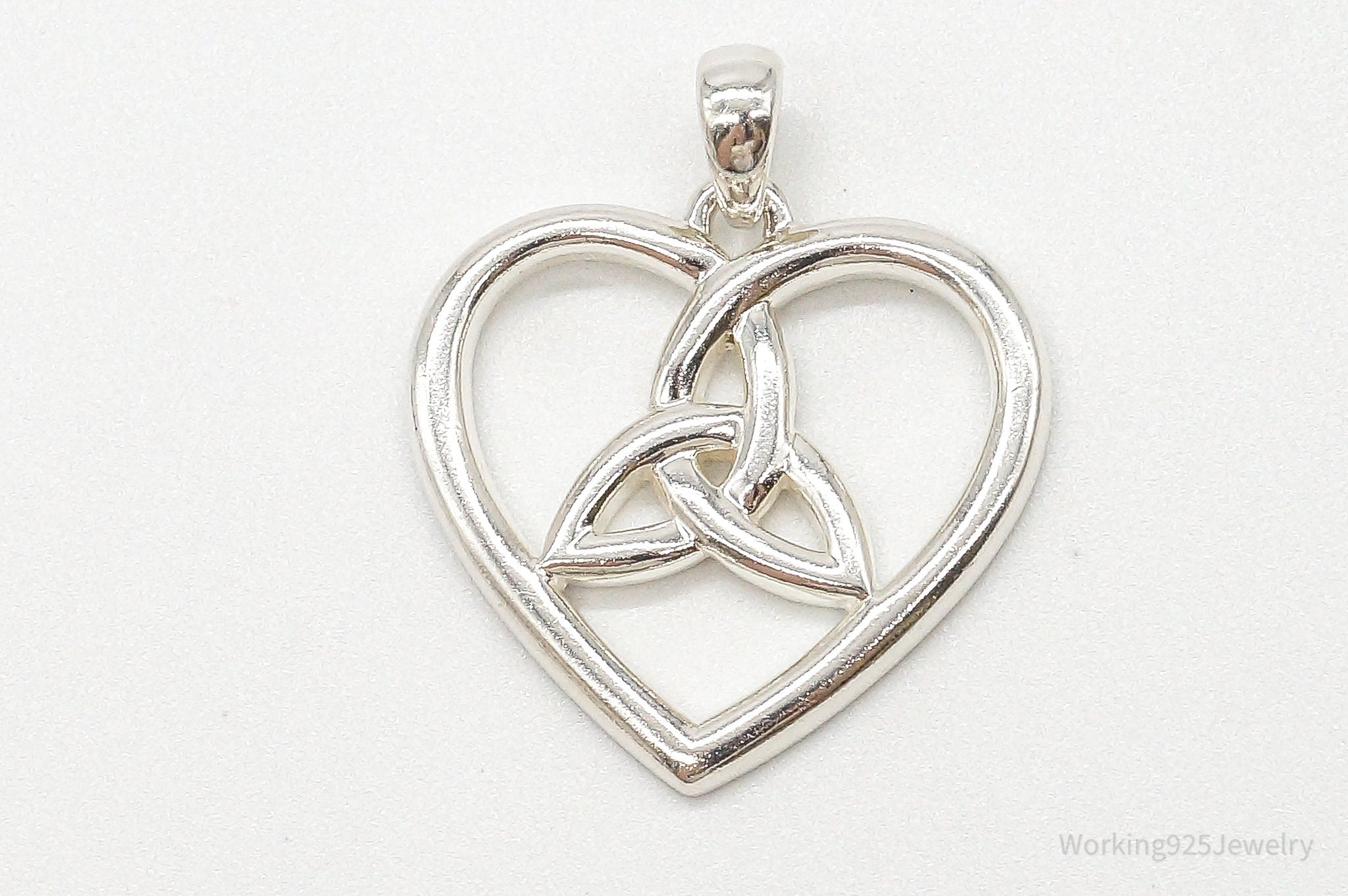 Vintage Large Ireland Celtic Heart Sterling Silver Pendant | Jewelry > Necklaces > Pendants | Wiccan Center