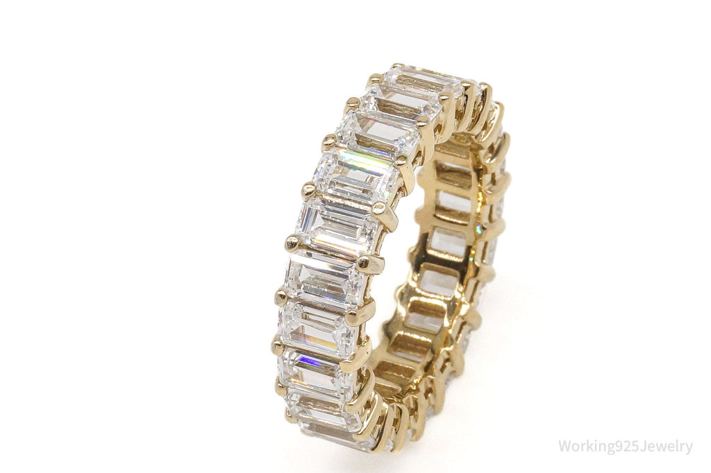 Vintage Cubic Zirconia Gold Vermeil Sterling Silver Band Ring - Size 7 | Jewelry > Rings | Wiccan Center