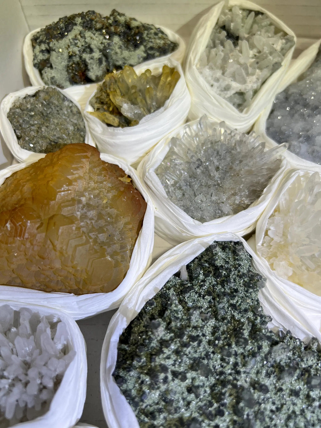 Bolivian Minerals Crystal Mixed Collection (Large 15x10 Inch Flat) Pyrite Sphalerite Galena Quartz Pink Mangano Calcite | Home & Living > Home Decor > Home Accents > Rocks & Geodes | Wiccan Center
