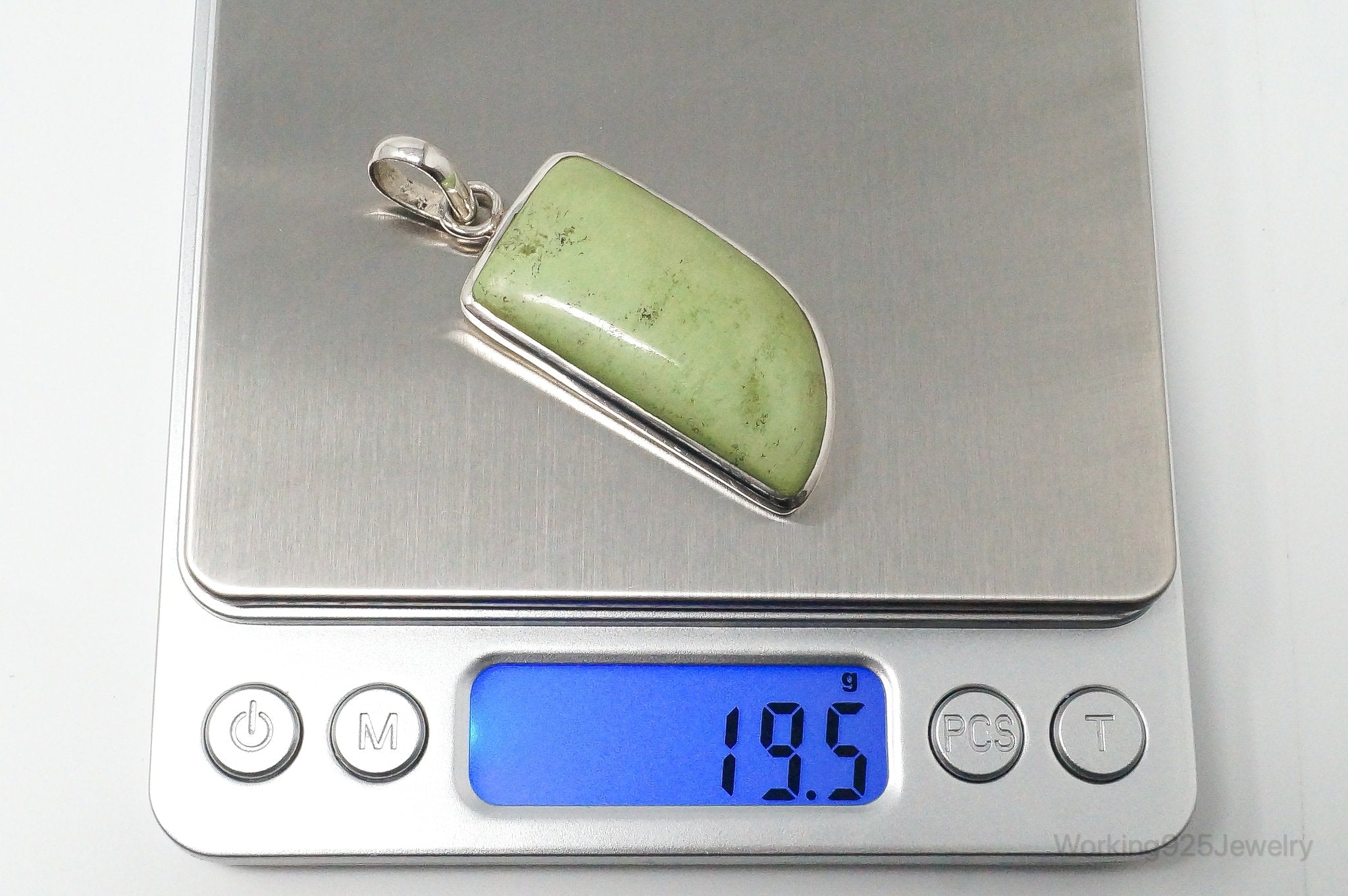 Large Designer Supreme Jewelers Green Turquoise Sterling Silver Necklace Pendant | Jewelry > Necklaces > Pendants | Wiccan Center