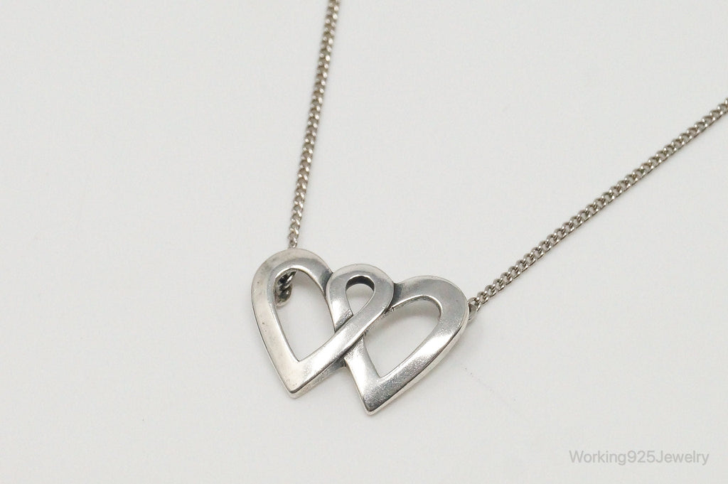 Vintage Linked Open Hearts Sterling Silver Necklace | Jewelry > Necklaces > Pendants | Wiccan Center