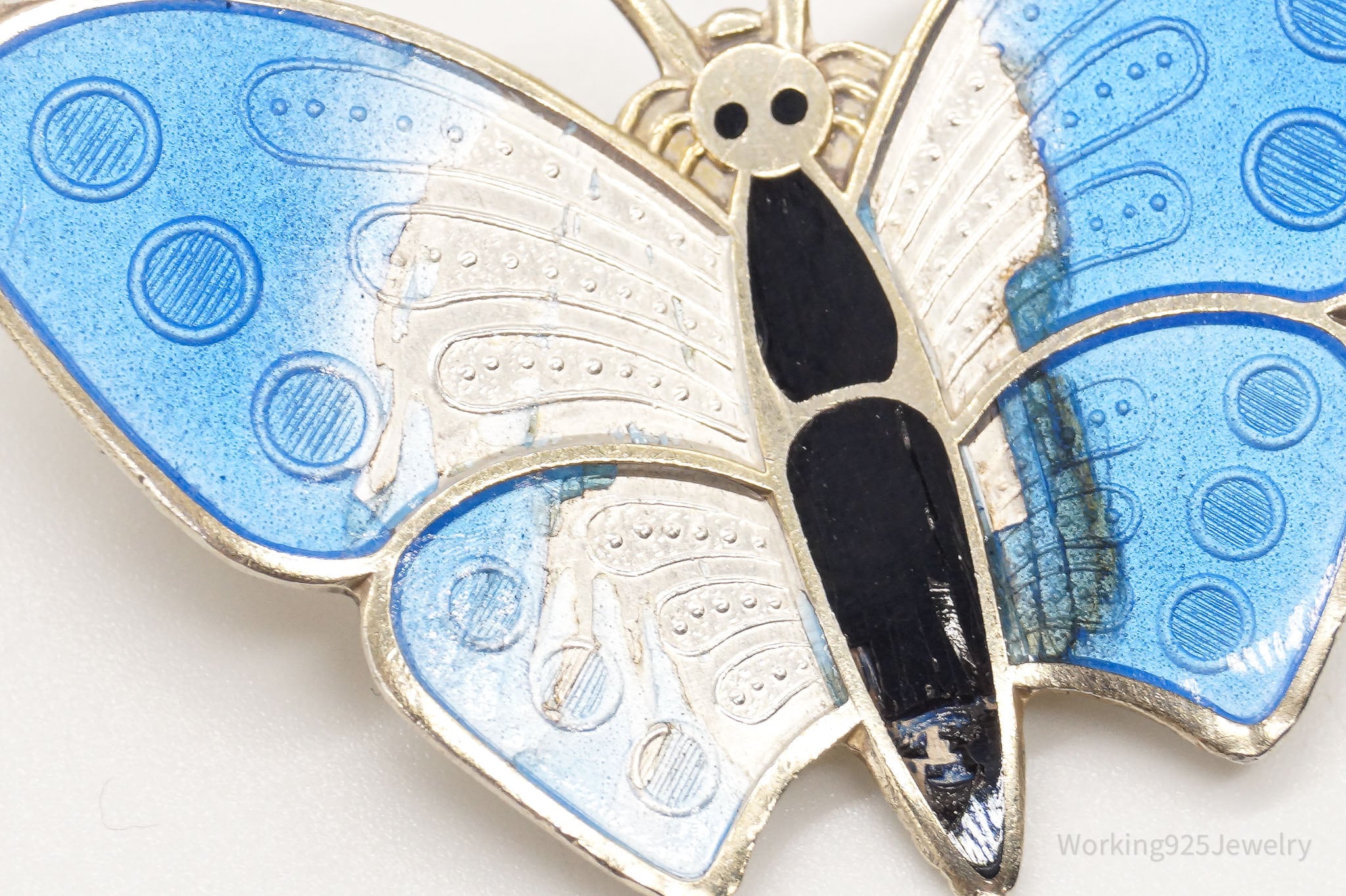 Vintage Norway Norse Butterfly Enamel Gold Wash Sterling Silver Pin Brooch | Jewelry > Brooches, Pins & Clips | Wiccan Center