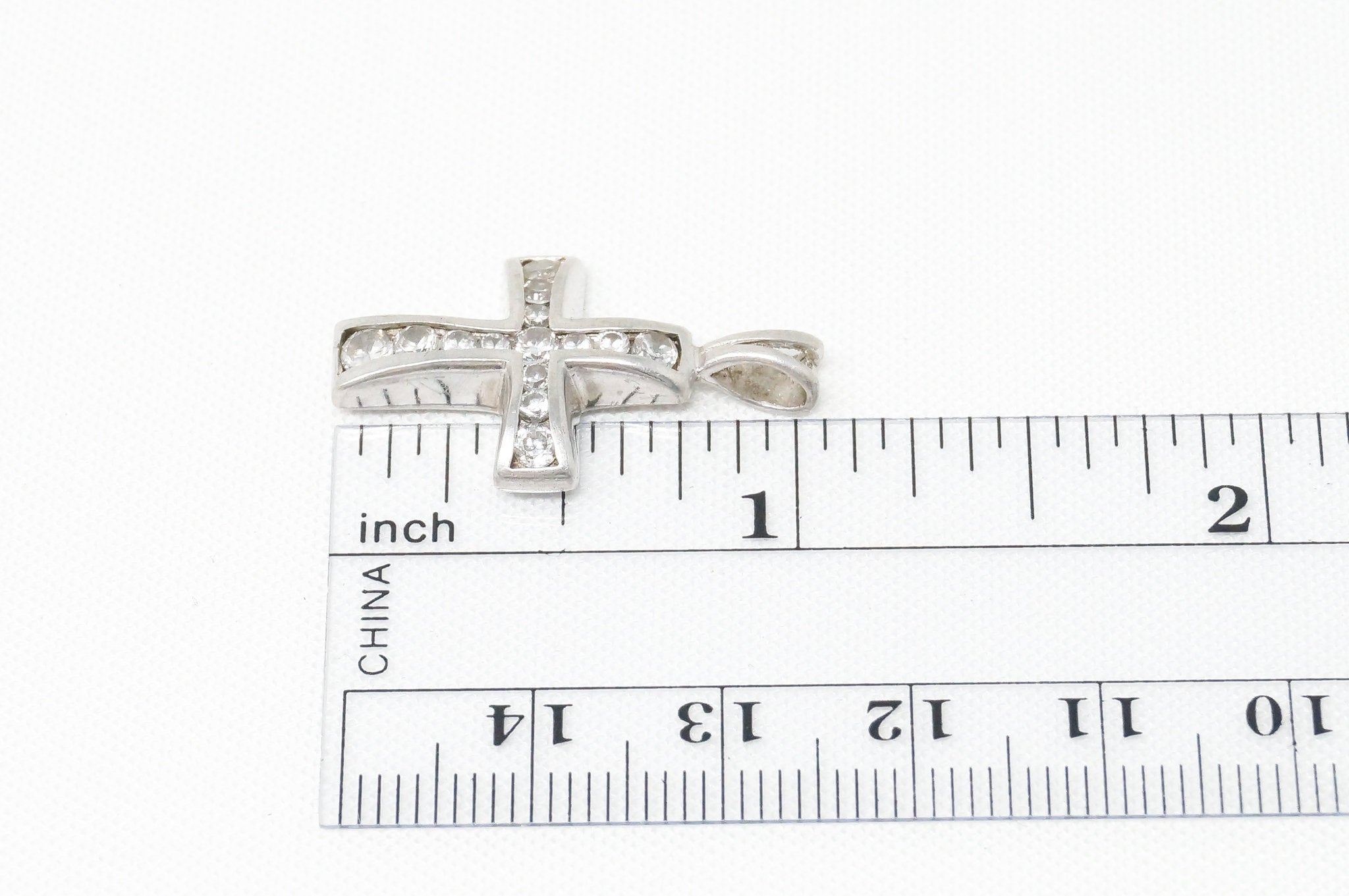 Vintage Cubic Zirconia Cross Sterling Silver Necklace Pendant | Jewelry > Necklaces > Pendants | Wiccan Center