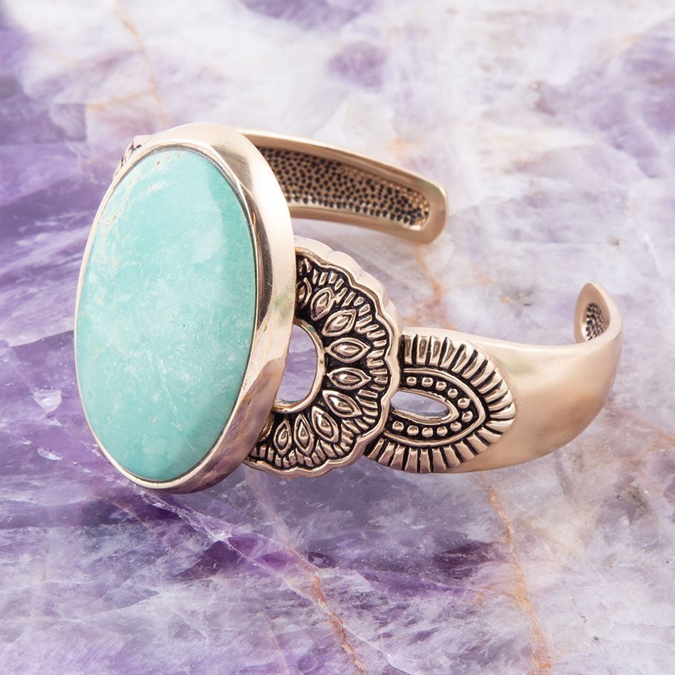 Agave Turquoise and Bronze Statement Cuff Bracelet | Bracelets | Wiccan Center