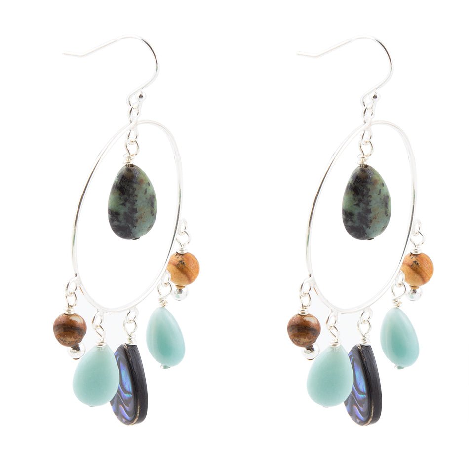 Ajo Abalone Sterling Silver Circle Earrings | Earrings | Wiccan Center