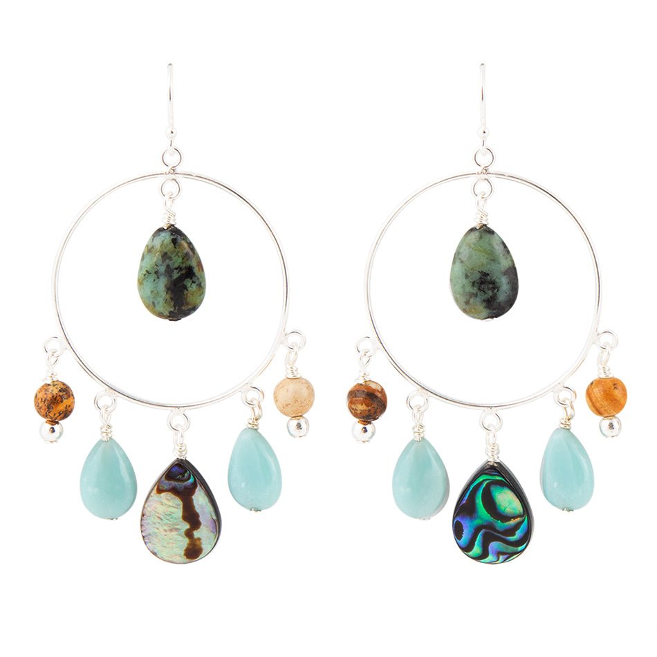 Ajo Abalone Sterling Silver Circle Earrings | Earrings | Wiccan Center