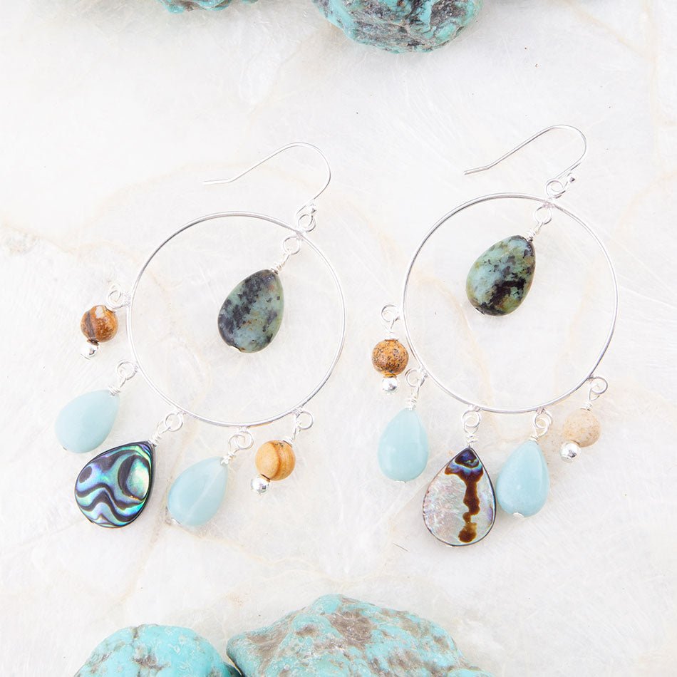 Ajo Abalone Sterling Silver Circle Earrings | Earrings | Wiccan Center
