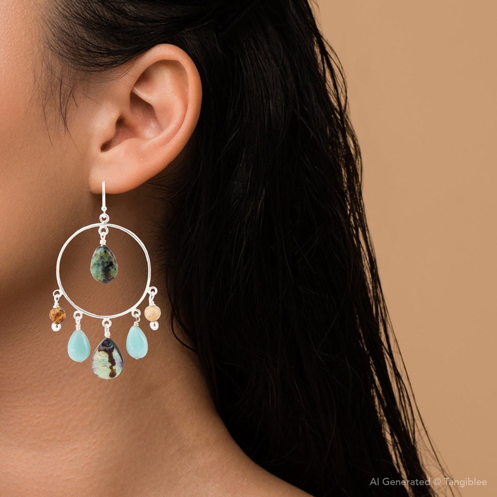 Ajo Abalone Sterling Silver Circle Earrings | Earrings | Wiccan Center