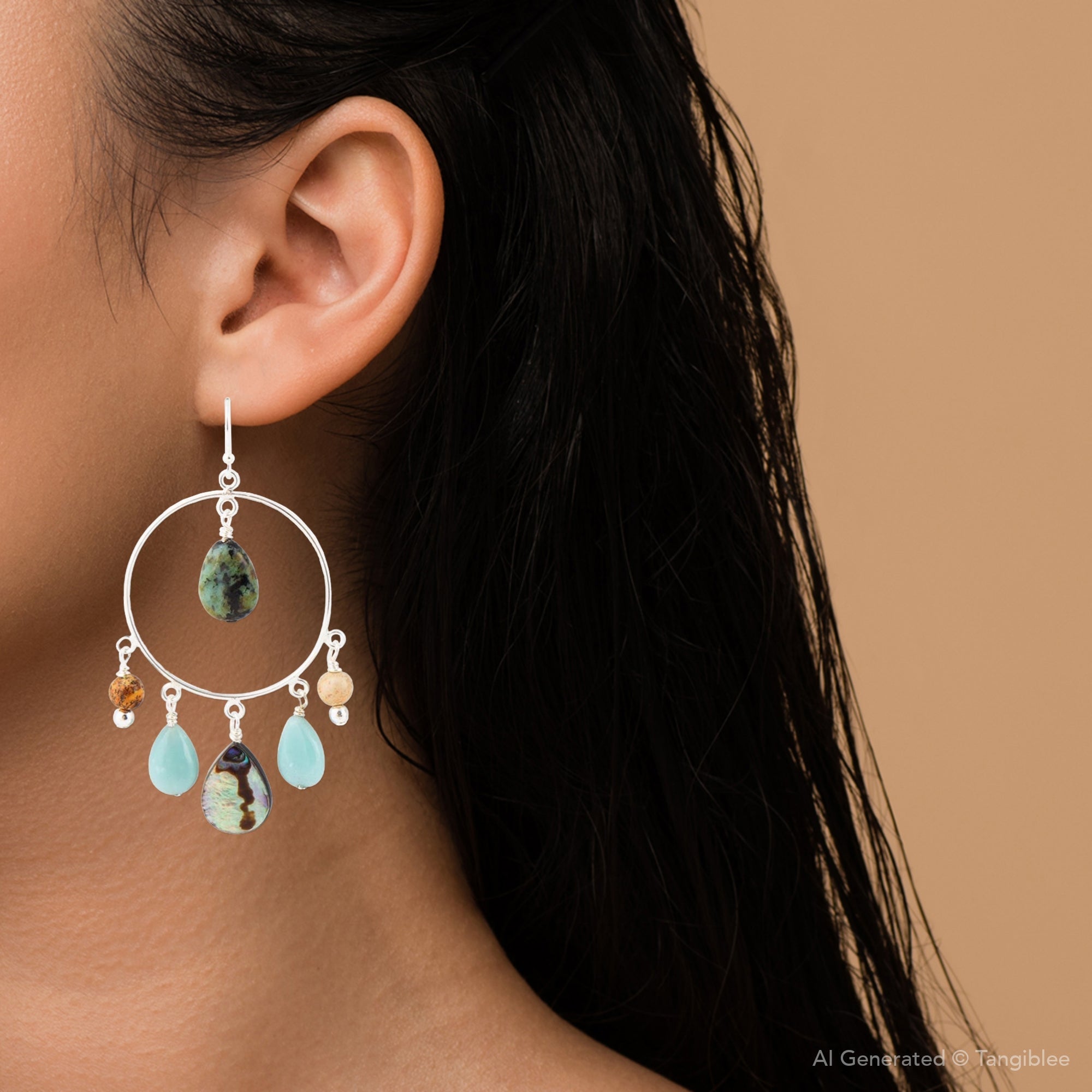 Ajo Abalone Sterling Silver Circle Earrings | Earrings | Wiccan Center