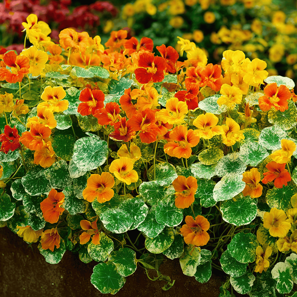 Alaska Mix Nasturtium – 25 Seeds | Seeds | Wiccan Center