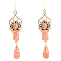 Albie Orange Sponge Coral and Golden Drop Earrings | Earrings | Wiccan Center