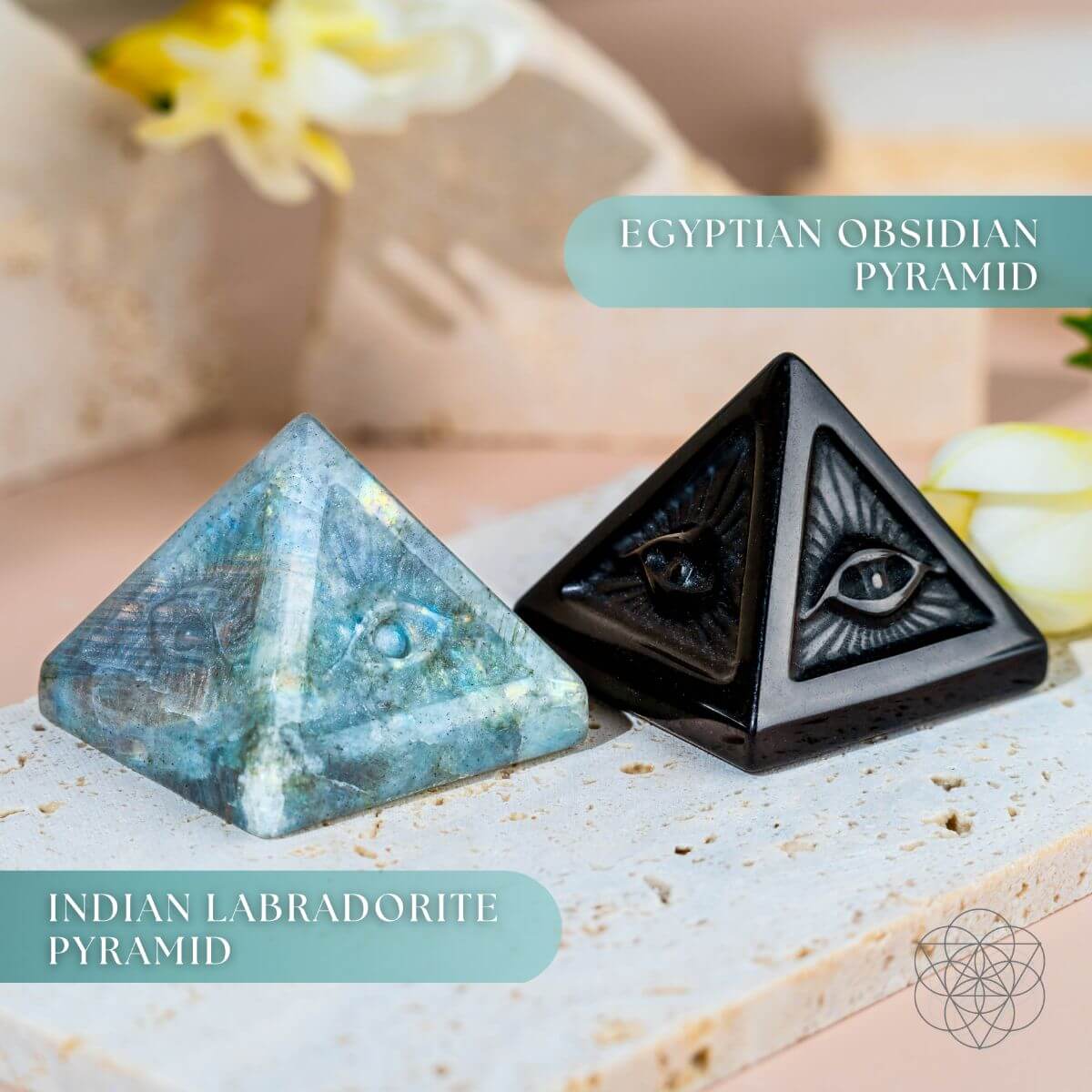 All Seeing Eye - Pyramid of Ancient Wisdom | Crystal Heart | Wiccan Center