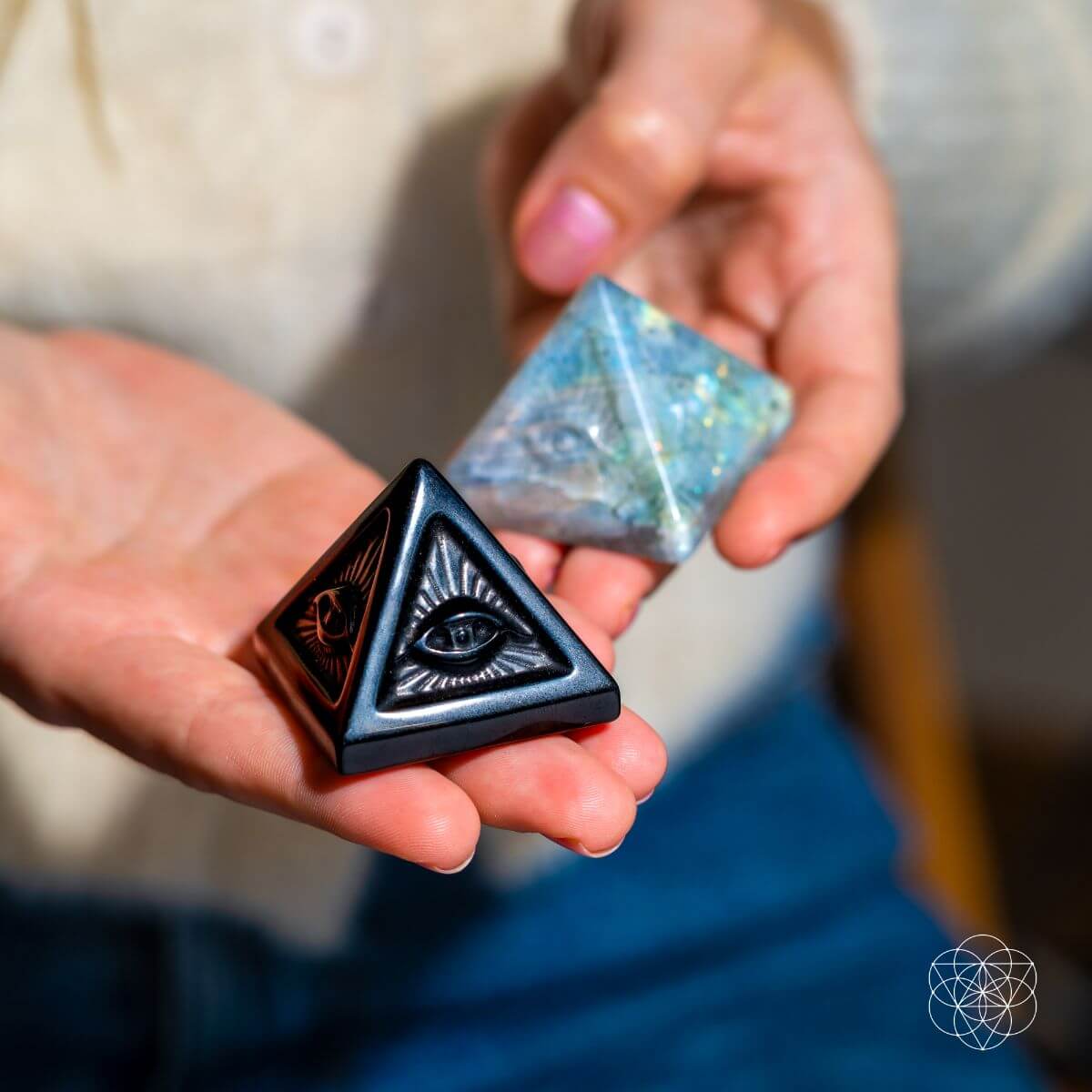 All Seeing Eye - Pyramid of Ancient Wisdom | Crystal Heart | Wiccan Center