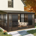 [10X12FT] Alora Atrium Premium Against Wall Mounted Solarium Sunroom With Galvanized Steel Sloping Roof (SAK96375) | Sunrooms | Wiccan Center