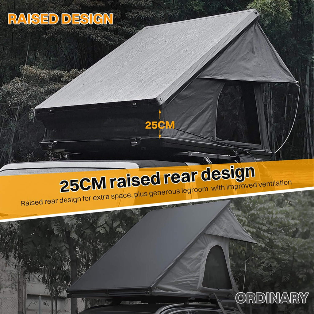 Trailora Nova Aluminum Hard Shell Rooftop Tent With Ladder, Tri-Color LED Lighting, And Memory Foam Mattress [2-3 People] (SAK57409) | Rooftop Tents | Wiccan Center