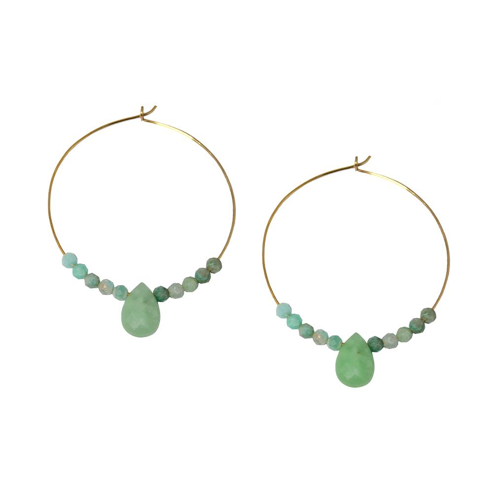 Amazonite 14K Gold Filled Hoop Earrings With Teardrop | Jewelry & Watches | Wiccan Center