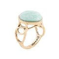Blue Amazonite and Golden Bronze Circle Dance Ring | Rings | Wiccan Center