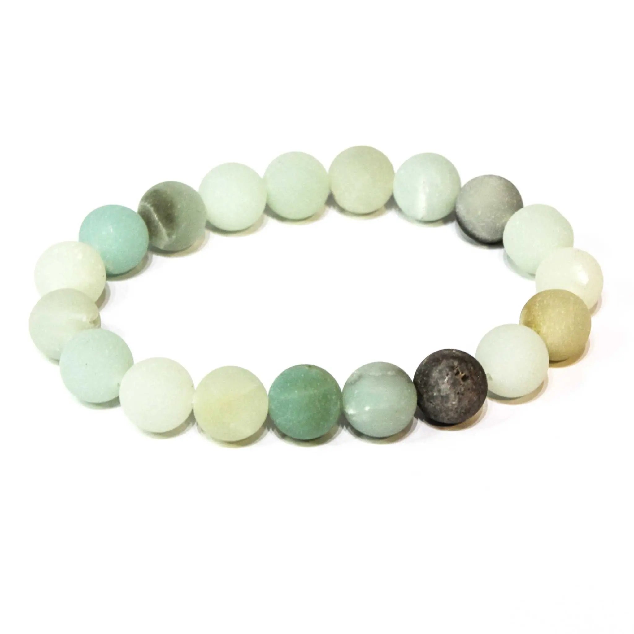 Amazonite (Matte) Round Bead Bracelet - Calming Truth | Bracelets | Wiccan Center