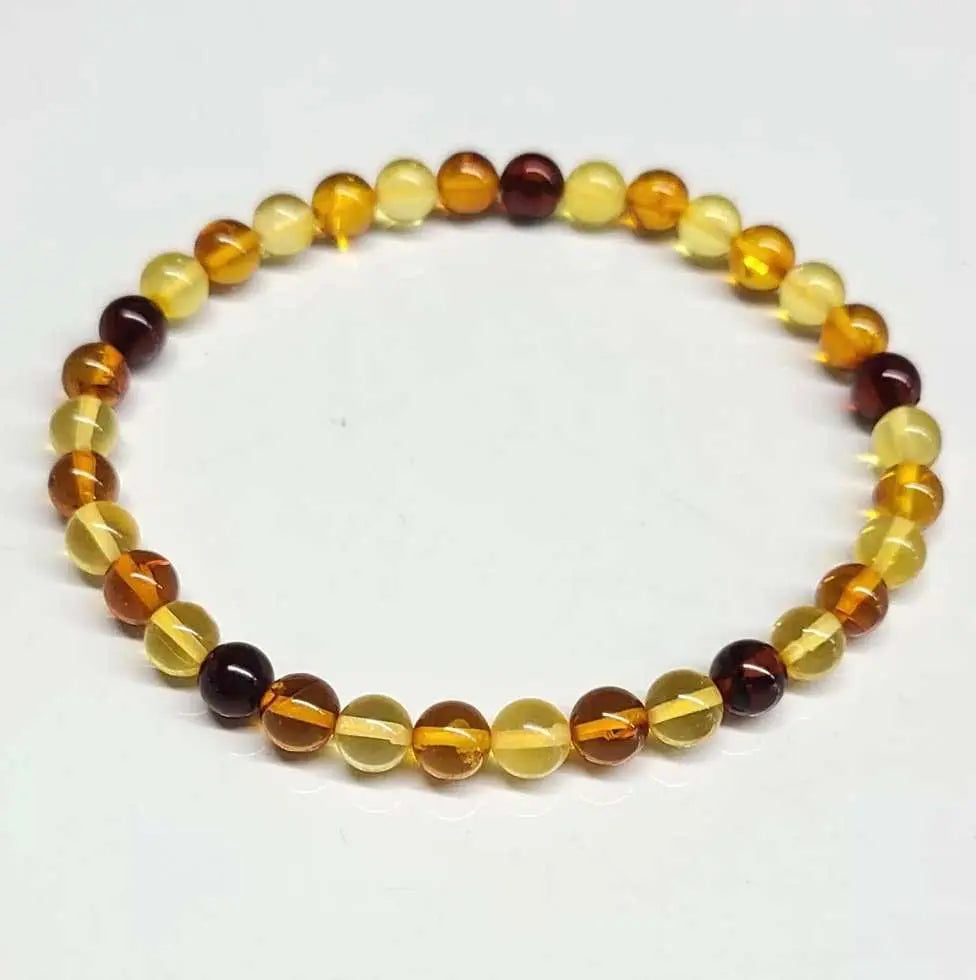 Amber Round Bead Bracelet 6mm - Ancient Release | Bracelets | Wiccan Center