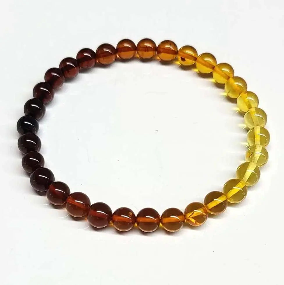 Amber Round Bead Bracelet 6mm - Ancient Release | Bracelets | Wiccan Center