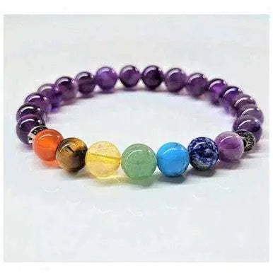 Amethyst Chakra Round Bead Bracelet – Crowned Alignment | Bracelets | Wiccan Center