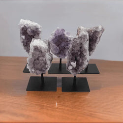 Amethyst Cluster on Metal Stand | Amethyst Cluster | Wiccan Center