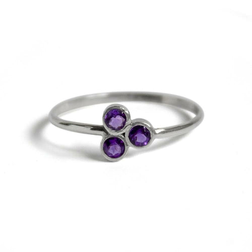 Amethyst Cluster Sterling Silver Ring Thin Band Adjustable | Jewelry & Watches | Wiccan Center