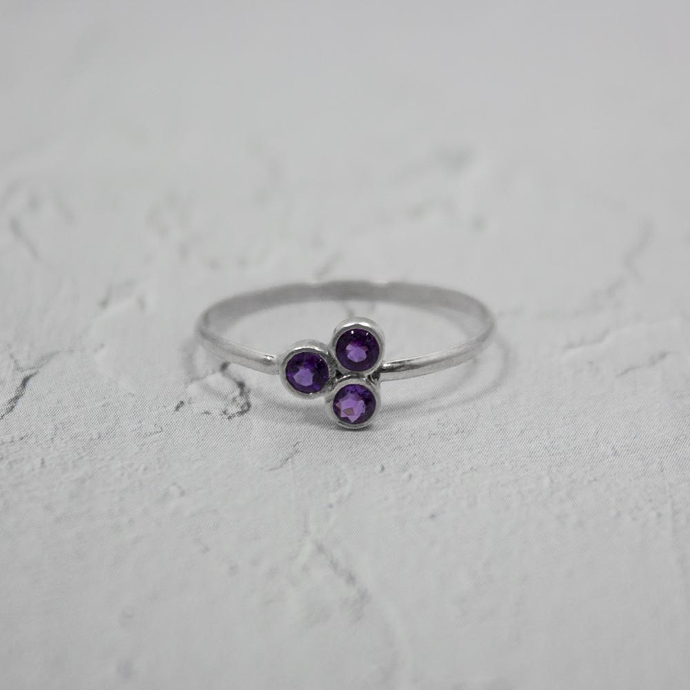 Amethyst Cluster Sterling Silver Ring Thin Band Adjustable | Jewelry & Watches | Wiccan Center