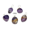 Amethyst Tumbled Pendant with Silver Plated Bail (0.5 To 1 Inch) (4 Pieces)