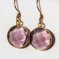 Amethyst Round Drop Earrings Gold Plated Gemstone Dangles | Jewelry & Watches | Wiccan Center