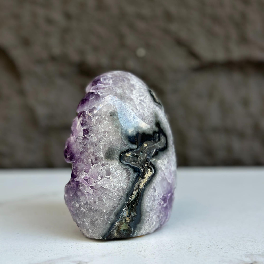 Oval Amethyst and Agate and Quartz Crystal Egg | Rocks & Fossils | Wiccan Center