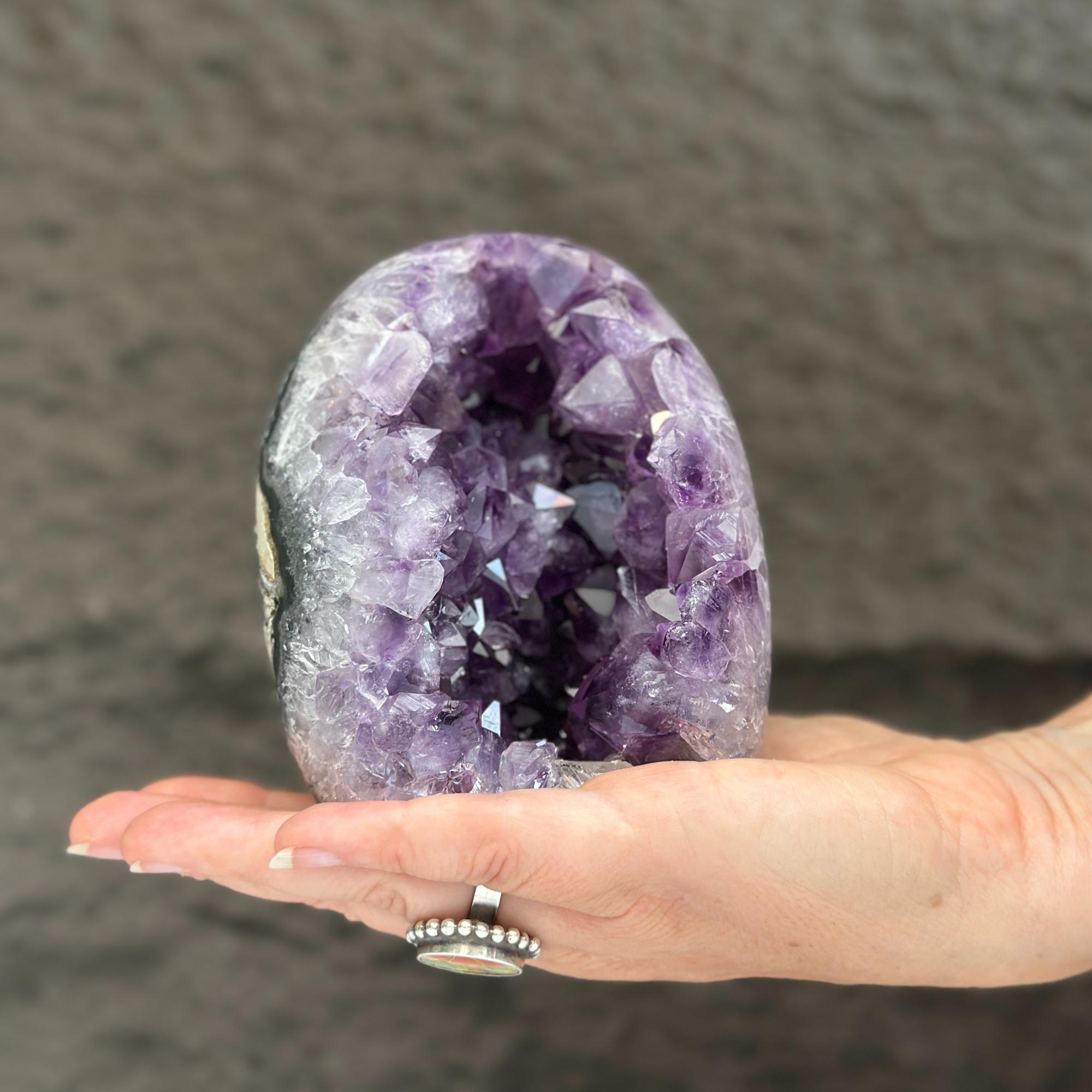 Oval Amethyst and Agate and Quartz Crystal Egg | Rocks & Fossils | Wiccan Center