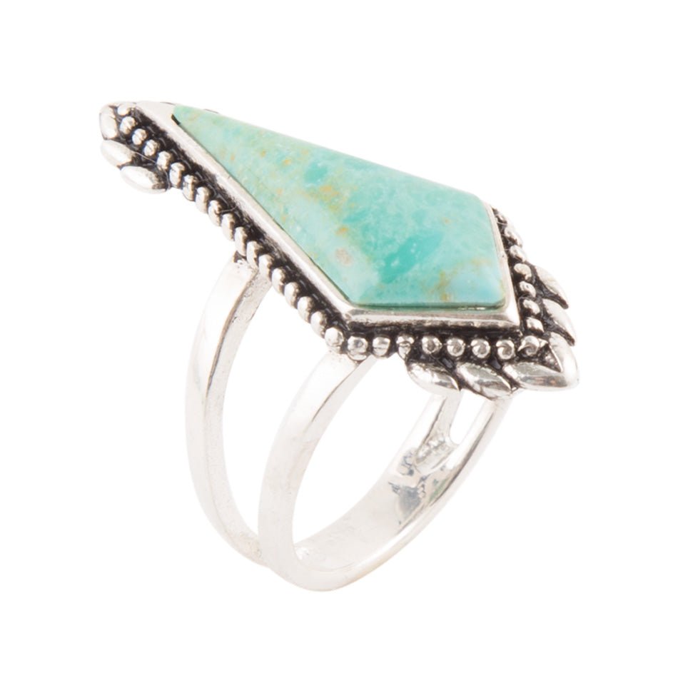Anemone Blue Turquoise and Sterling Silver Statement Ring | Rings | Wiccan Center