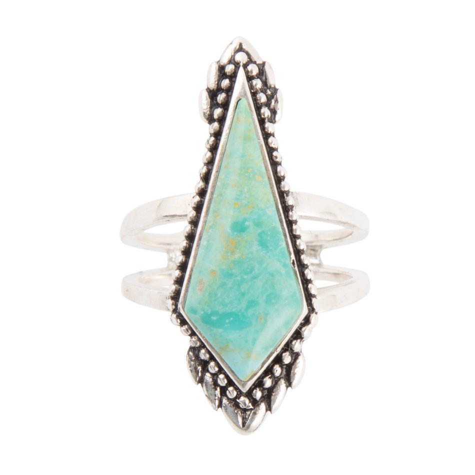 Anemone Blue Turquoise and Sterling Silver Statement Ring | Rings | Wiccan Center
