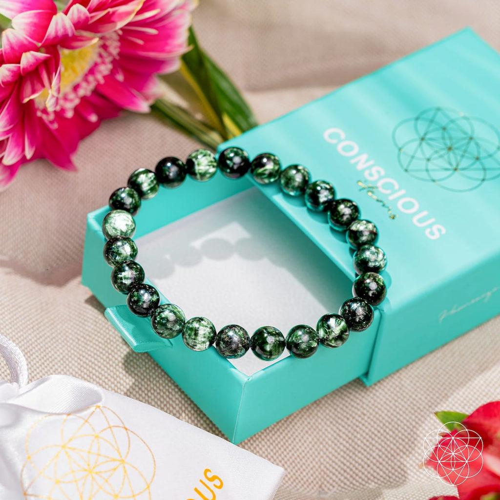 Angel Energy – Rare Seraphinite Bracelet of Transformation | Bracelet | Wiccan Center