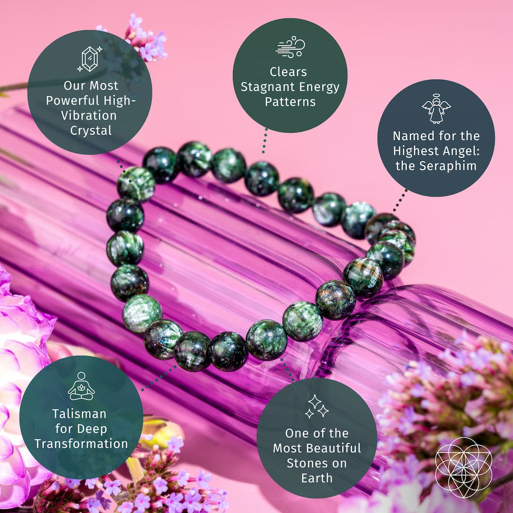 Angel Energy – Rare Seraphinite Bracelet of Transformation | Bracelet | Wiccan Center