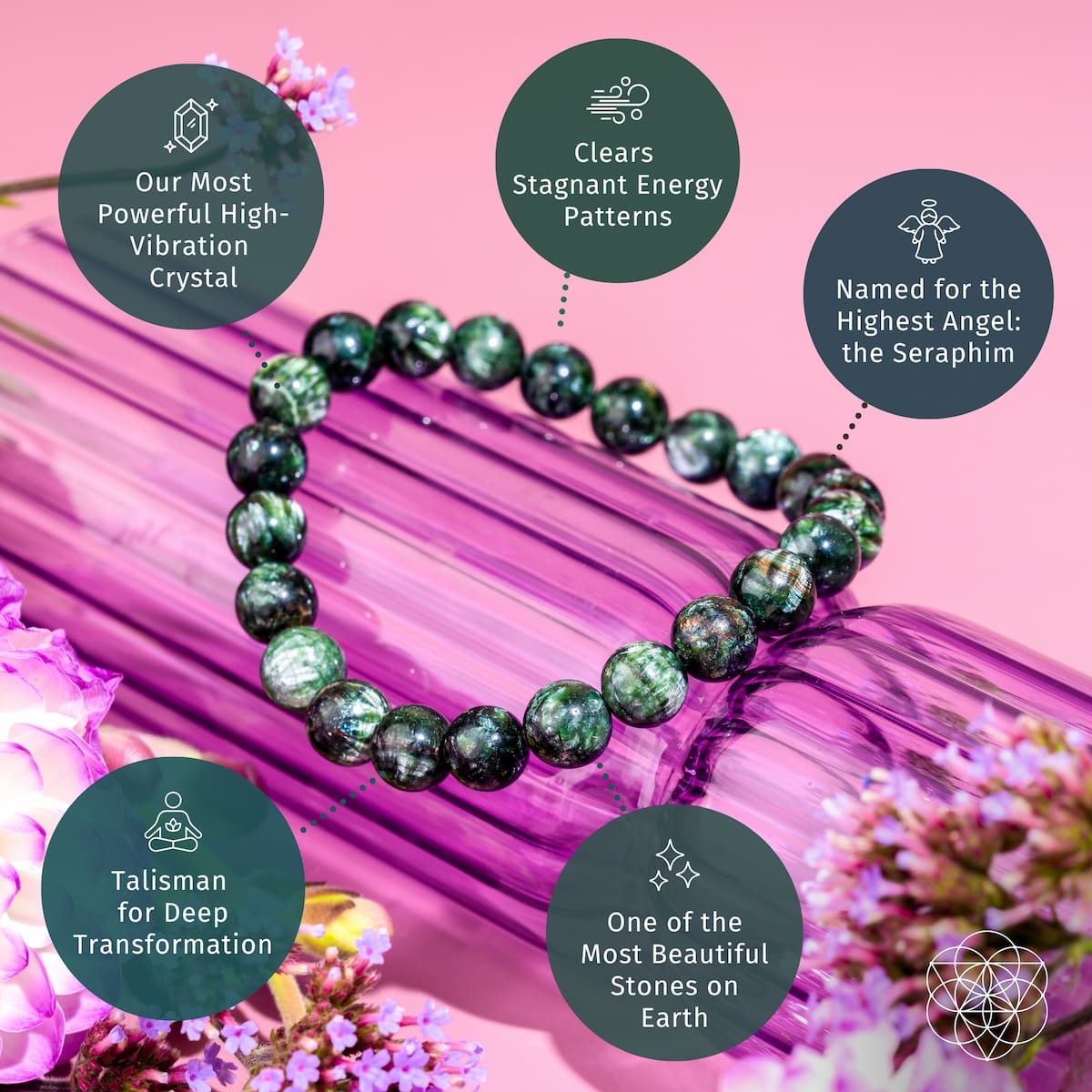 Angel Energy – Rare Seraphinite Bracelet of Transformation | Bracelet | Wiccan Center