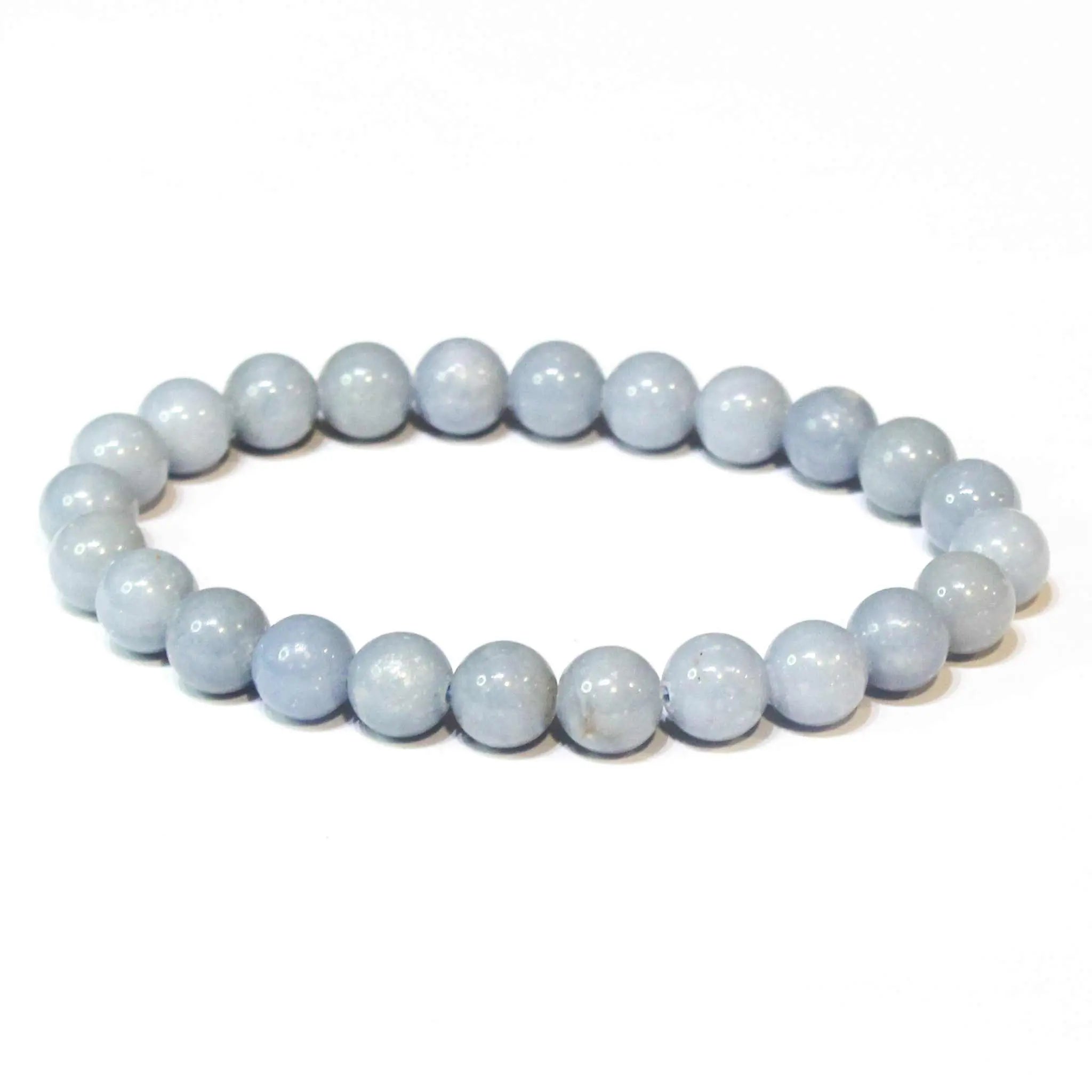 Angelite Round Bead Bracelet - Angelic Communication | Bracelets | Wiccan Center