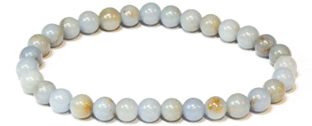 Angelite Round Bead Bracelet - Angelic Communication | Bracelets | Wiccan Center