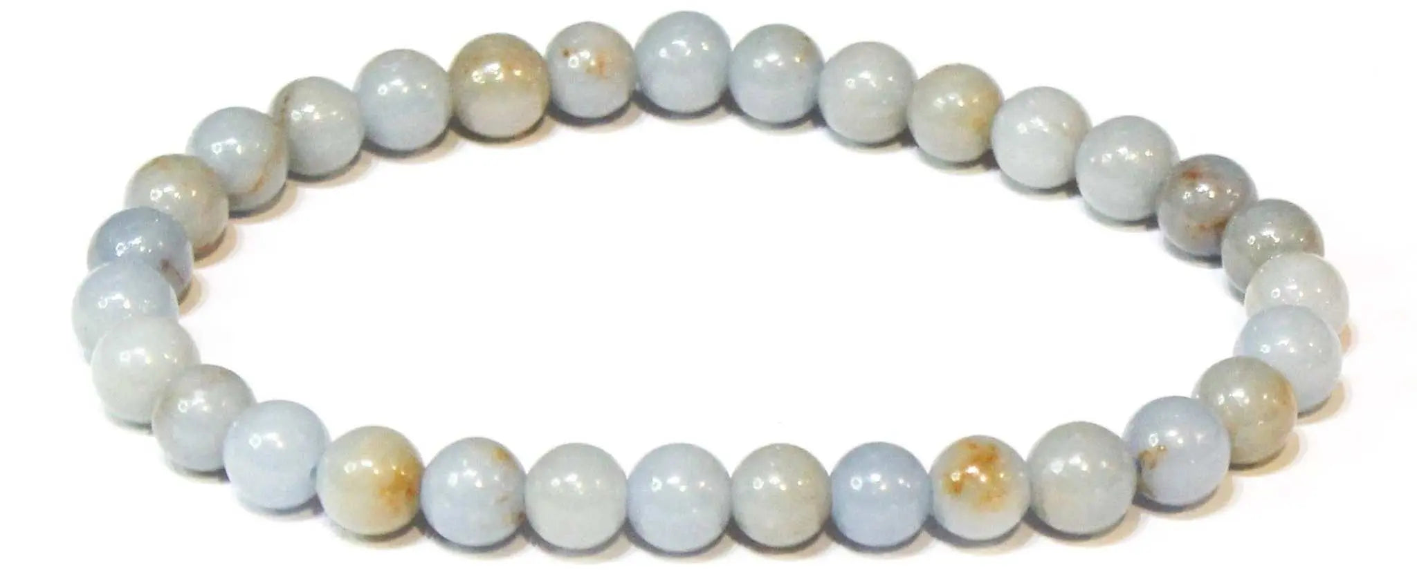 Angelite Round Bead Bracelet - Angelic Communication | Bracelets | Wiccan Center
