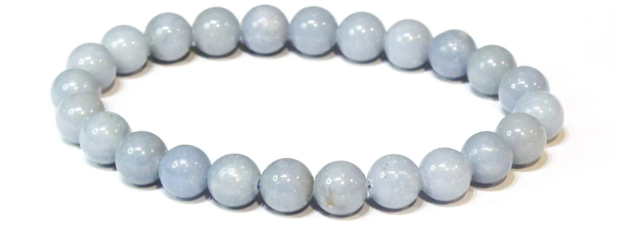 Angelite Round Bead Bracelet - Angelic Communication | Bracelets | Wiccan Center